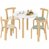 Qaba Kids Table and Chair Set, Wooden Toddler Table and 4 Chairs Set for Arts, Crafts, Drawing, Reading, for Playroom, Nursery, Classroom, for Boys Girls 3-8 Years, Green
