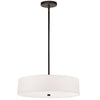 Dainolite Everly 4 Light Pendant Matte Black Finish White Shade Lamp