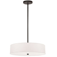 Dainolite Everly 4 Light Pendant Matte Black Finish White Shade Lamp