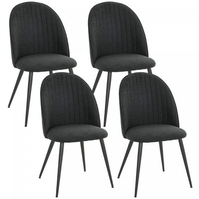 HOMCOM Set of 4 Modern Dining Chairs for Living Room, Black