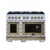 Forno Ambassador 48\" Gas Range in White, 8 Sealed Burners, 6.7 Cu.Ft. Ovens - FFSGS6299-48CPWHT