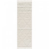 Quinto Lattice Large Cream Shag Area Rug - 2'7\" x 8'