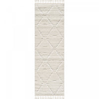 Quinto Lattice Large Cream Shag Area Rug - 2'7