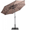 Costway 10ft Solar Lights Patio Umbrella Outdoor W/ 36 LBS Steel Umbrella Stand
