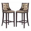 Fifth Avenue Traditional Wood Upholstered Barstool in Bronze - Set of 2