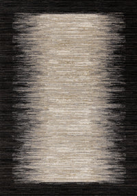 Amelia Dense Black Beige Border Area Rug - 7'10
