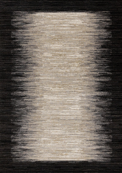 Amelia Dense Black Beige Border Area Rug - 7'10" x 10'10"|Carpette dense Amelia noire et beige à motif de bordure - 7 pi 10 po x 10 pi 10 po