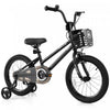 Costway 16\" Kid's Bike With Training Wheels Adjustable Handlebar & Seat Handbrake Black