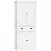 HOMCOM Kitchen Pantry, Freestanding Buffet Cabinet with 4 Doors, White