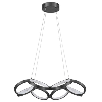 Dainolite Philo Chandelier 64w Matte Black White Silicone Diffuser Lamp|Lustre Philo de Dainolite en silicone blanc qui diffuse la lumière, avec fini noir mat et ampoule de 64 W
