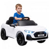 Qaba 12V Ride on Car Audi A5L Licensed Electric Car for Kids with Remote Control, Dual Motors, 4-Wheel Suspension, Soft Start, 2 Doors, LED Lights, Music, USB for 3-6 Years, White