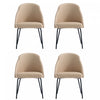 Gracie Modern Vegan Leather Metal Dining Chair in Tan and Black - Set of 4