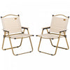 Outsunny Set Of 2 Folding Camping Chair, Portable Armchairs, Khaki