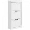 HOMCOM Narrow Shoe Cabinet with Flip Drawers Adjustable Shelf, White
