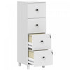 HOMCOM Vertical File Cabinet with 4 Drawer, Lock, for A4 Letter, White