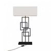 27\" Black Geometric Chic Table Lamp with Square Shade