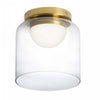 Dainolite Nadine 7\"dia. LED Flush Mount 10w Aged Brass Clear Glass Lamp