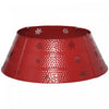 Homcom Christmas Tree Collar Xmas Tree Metal Skirt Decor Red