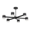 Dainolite Wilson Chandelier 84w Matte Black White Acrylic Diffuser Lamp