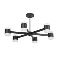 Dainolite Wilson Chandelier 84w Matte Black White Acrylic Diffuser Lamp