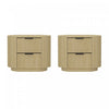 Olivia Manhattan Modern 27\" Nightstand in Natural Oak (2-Drawer) - Set of 2