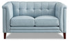 Hydeline Bodie Leather Loveseat - Spa Blue