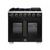 Forno Capriasca 36\" Black Gas Range 5.36 cu.ft -FFSGS6460-36BLK