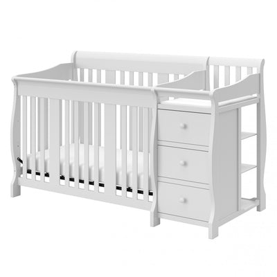 Storkcraft Portofino 4-in-1 Convertible Crib and Changer - White