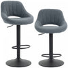 HOMCOM Bar Stools Set of 2 Swivel Adjustable Counter Height Barstools