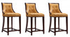 Fifth Avenue Traditional Wood Upholstered Counter Stool in Camel - Set of 3