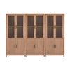 Jodie Mid-Century Modern 31\" Bookcase Cabinet in Maple (6-Shelf) - Set of 3