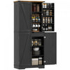 HOMCOM 72\" Kitchen Pantry Cabinet, Farmhouse Kitchen Storage Cabinet, Black