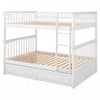Brady Solid Wood Convertible Full Bunk Bed With Drawers, White