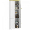 HOMCOM Freestanding Kitchen Pantry Storage Cabinet with 4 Shelves, 4 Doors