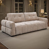 Maeve 92 in. Chenille Tufted Sofa Bed with Under-Seat Storage - Beige