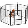 PawHut Dog Playpen, 31.5\"W Heavy-Duty Metal Puppy Play Pen, Pet Exercise Fences for Outside and Indoor, DIY Design with Door for Medium Dogs, 6 Panels, 31.5\"H