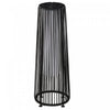 Outsunny Wicker Solar Floor Lamp, 24\" Solar Powered Outdoor Lamp with Auto On/Off LED Lights, IP44 Waterproof, Decorative Outdoor Lantern for Patio, Porch, Pathway, Black