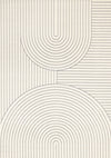 Forte White Grey Curved Arches Indoor Area Rug - 7'9\" x 10'6\"