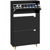 HOMCOM Narrow Shoe Cabinet with 3 Flip Doors and Adjustable Shelves, Black
