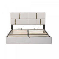 Nicole 2 Piece Bedroom Set With Upholstered Platform Bed And Ottoman Bench,queen Size,beige Queen Bed