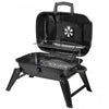 Outsunny 23\" Portable Tabletop Steel Charcoal Grill Foldable Outdoor BBQ Camping Picnic Cooker Barbecue Smoker with Air Vent Black