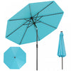 Costway 10 FT Solar Patio Umbrella with 96 LED Lights 35° Adjustable Tilt Vented Top Turquoise