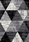Covington Black White Grey Distressed Geometric Triangle Rug, 7'10\" x 10'6\" Indoor Area Rug