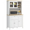 HOMCOM 71\" Kitchen Pantry Storage Cabinet w/Adjustable Shelves Glass Door