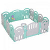 Qaba Baby Enclosure, 14 Panels Baby Playpen Baby Play Yard, Indoor & Outdoor Kids Activity Center, Green