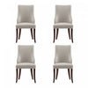 Connie Modern Vegan Leather and Velvet Wood Dining Chair in Light Gray - Set of 4