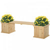 Outsunny Raised Garden Bed Plant Stand Wooden Garden Planter & Bench Combination Garden Raised Bed For Patio Park, 69.25\" X 15\" X 15.75\", Natural