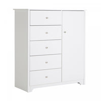 Vito Door Chest With 5 Drawers - Pure White