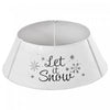 Homcom 26 Inch Metal Christmas Tree Collar, Xmas Tree Base Cover, White