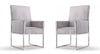 Element Modern Velvet Metal Dining Chair in Gray - Set of 2